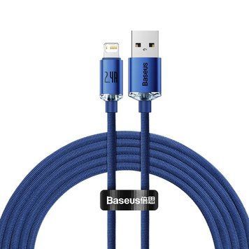 Кабель Baseus Crystal Shine USB - Lightning (M/M), 2.4A, 2 м Blue (CAJY000103) 547428 фото