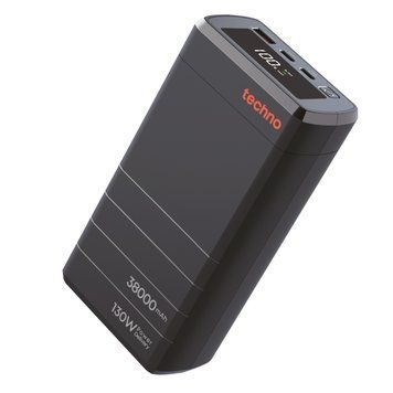 Універсальна мобільна батарея Techno PDC130 38000mAh PD 130W QC 3.0 Black 550408 фото