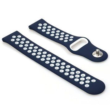 Ремінець BeCover Nike Style для Samsung Galaxy (20mm)/Watch 5/ Watch 4 40/44mm/Watch 4 Classic 42mm/Watch Active/Active 2 40/44mm/Watch 3 41mm/Gear S2/Classic/Gear Sport Blue-White (705698) 348668 фото