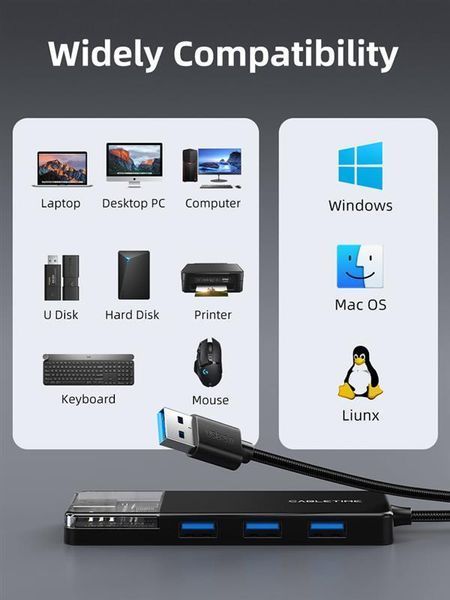 USB-хаб Cabletime CB02B 4 ports 484145 фото