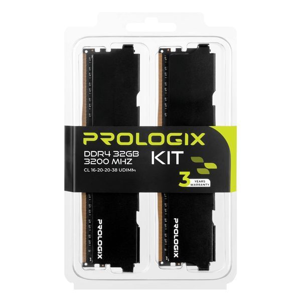 Модуль пам`ятi DDR4 2x16GB/3200 Prologix Black (PRO32GB3200B4K) 532524 фото