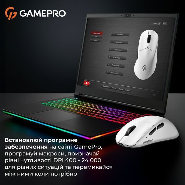 Миша бездротова GamePro Genesis Avenger White (GM096W) 561403 фото