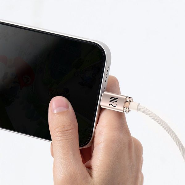 Кабель Baseus Crystal Shine USB - Lightning (M/M), 2.4A, 2 м Pink (CAJY001204) 547458 фото