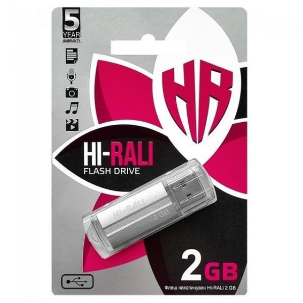 Флеш-накопичувач USB 2GB Hi-Rali Corsair Series Silver (HI-2GBCORSL) 320734 фото