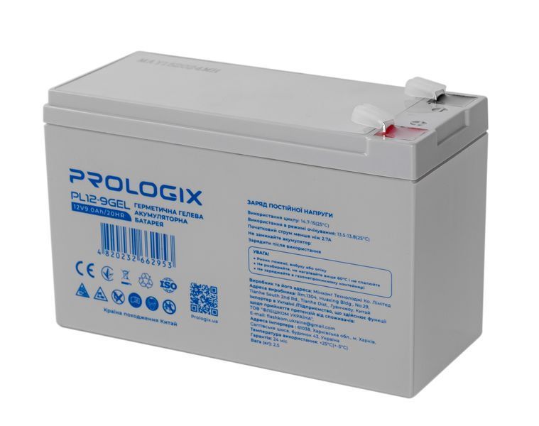 Акумуляторна батарея Prologix 12V 9AH (PL12-9GEL) GEL 513905 фото