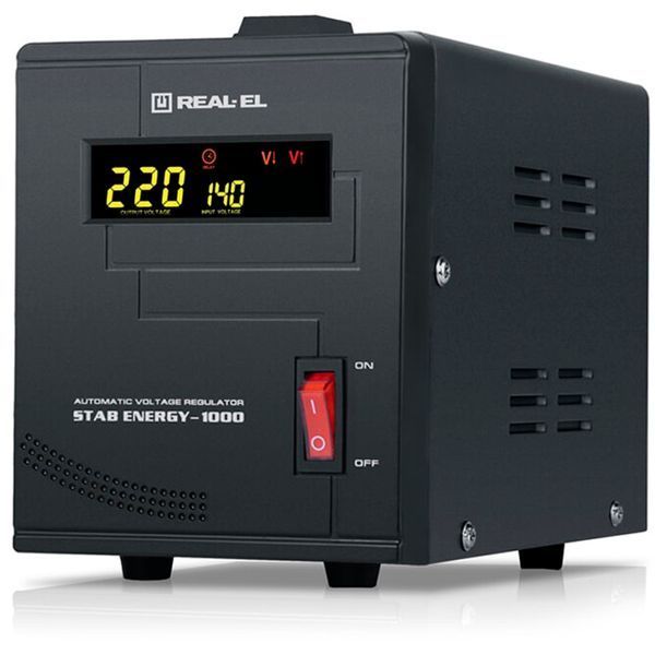 Стабілізатор REAL-EL Stab Energy-1000 Black 453571 фото