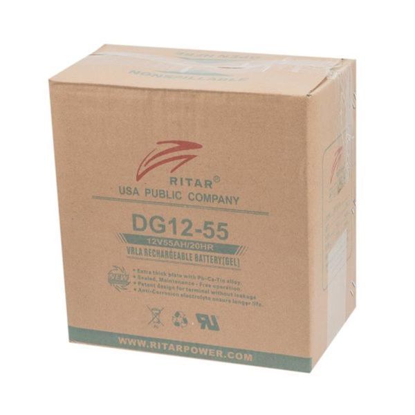 Акумуляторна батарея Ritar 12V 55AH (DG12-55) GEL 453641 фото