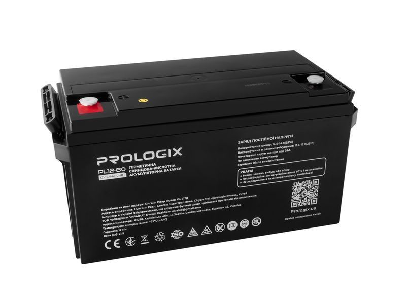 Акумуляторна батарея Prologix 12V 80AH (PL12-80) AGM 513928 фото