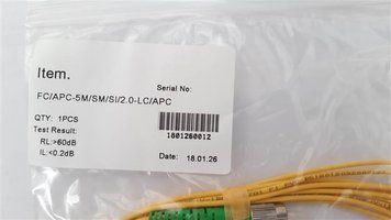 Патчкорд Abee LC/APC-FC/APC simplex, G657A, 2.0mm, 5m 410309 фото