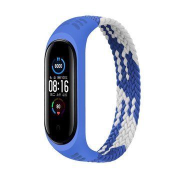 Ремінець BeCover Elastic Nylon Style для Xiaomi Mi Smart Band 5/Mi Smart Band 6 Size M Blue/White (706151) 364793 фото