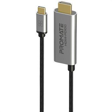 Кабель Promate HDMI-PD100 USB Type-C - HDMI V 2.0 (M/M), 1.8 м, Grey 541643 фото