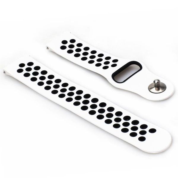 Ремінець BeCover Nike Style для Samsung Galaxy (20mm)/Watch 5/ Watch 4 40/44mm/Watch 4 Classic 42mm/Watch Active/Active 2 40/44mm/Watch 3 41mm/Gear S2/Classic/Gear Sport White-Black (705696) 348669 фото