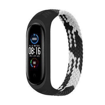 Ремінець BeCover Elastic Nylon Style для Xiaomi Mi Smart Band 5/Mi Smart Band 6 Size M Black/White (706147) 364794 фото