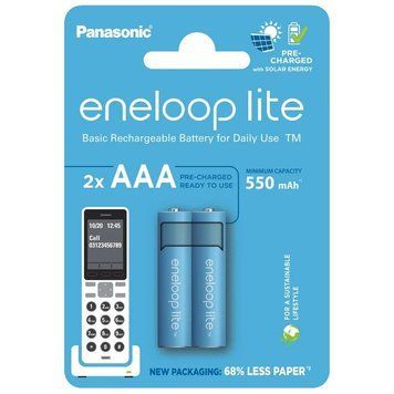 Акумулятори Panasonic Eneloop Lite AAA/HR03 NI-MH 550 mAh BL 2 шт 553049 фото