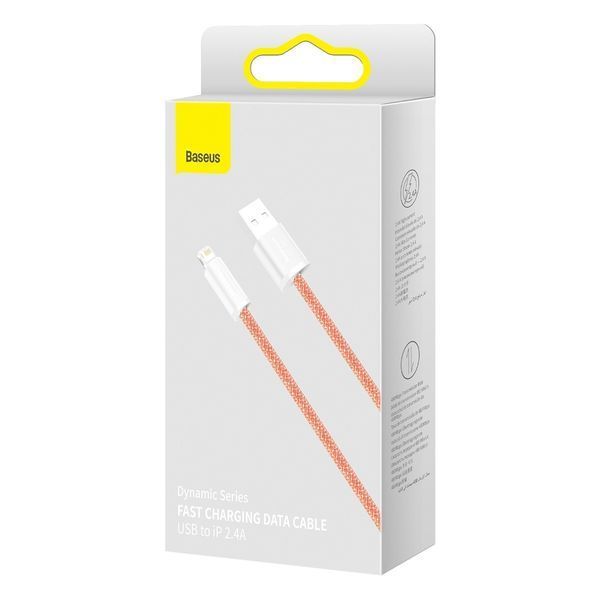 Кабель Baseus Dynamic USB - Lightning (M/M), 2.4A, 1 м Orange (CALD000407) 547505 фото
