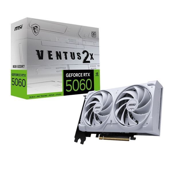 Відеокарта GF RTX 5060 8GB GDDR7 Ventus 2X OC White MSI (GeForce RTX 5060 8G VENTUS 2X OC WHITE) 555054 фото