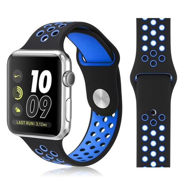 Ремінець BeCover Nike Style для Samsung Galaxy (20mm)/Watch 5/ Watch 4 40/44mm/Watch 4 Classic 42mm/Watch Active/Active 2 40/44mm/Watch 3 41mm/Gear S2/Classic/Gear Sport Black-Blue (705692) 348673 фото