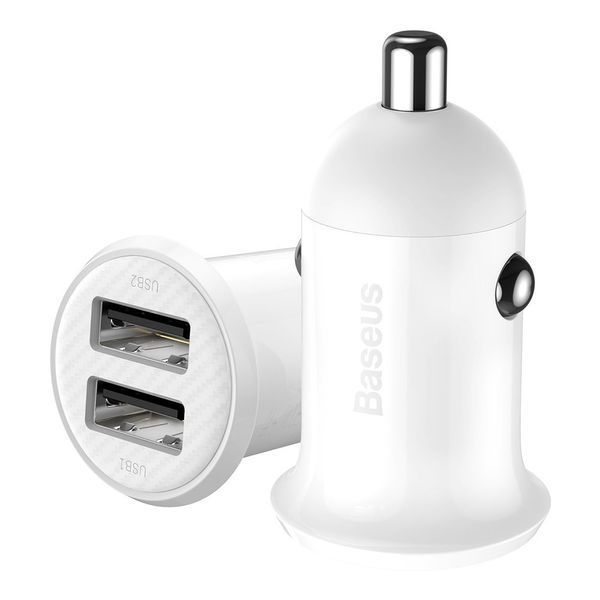 Автомобільний зарядний пристрій Baseus Grain Pro 4.8A 2USB White (CCALLP-02) 547405 фото