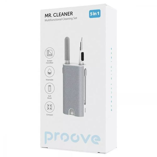 Багатофункціональний набір Proove Mr. Cleaner 5in1 для чищення електроніки та гаджетів White (MCS00000502) 538263 фото