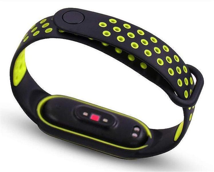 Ремінець BeCover Nike Style для Xiaomi Mi Smart Band 5/Mi Smart Band 6 Black-Green (705152) 324430 фото