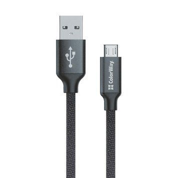 Кабель ColorWay USB - micro USB (M/M), 1 м, Black (CW-CBUM002-BK) 239257 фото