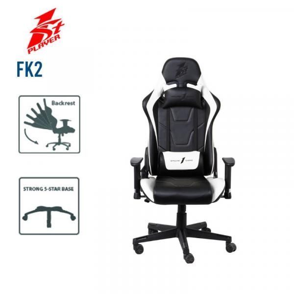 Крісло для геймерів 1stPlayer FK2 Black-White 507457 фото