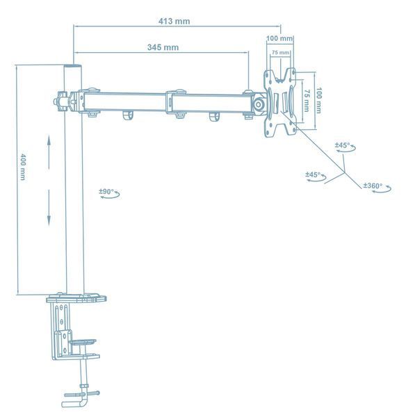 Кронштейн Walfix DM-300B (для монітора) 241738 фото
