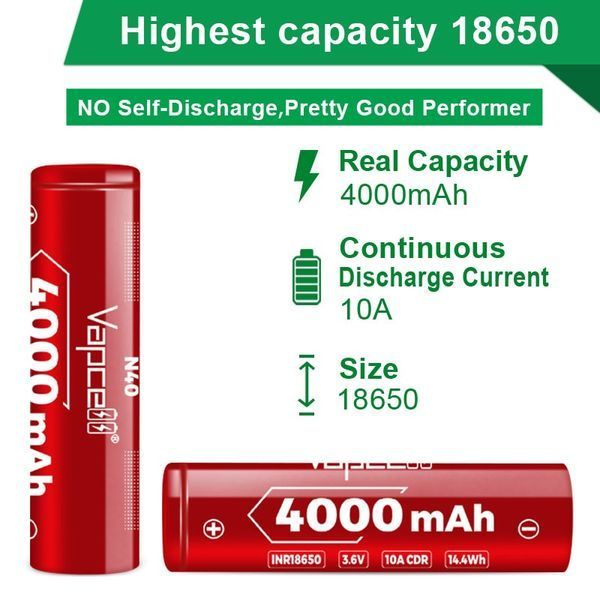 Акумулятор Vapcell 18650 N40 Li-Ion 4000mAh 1шт 538207 фото