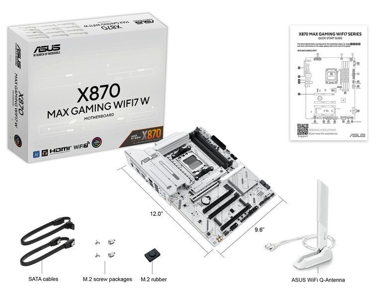 Материнська плата Asus X870 Max Gaming WiFi7 White Socket AM5 562876 фото