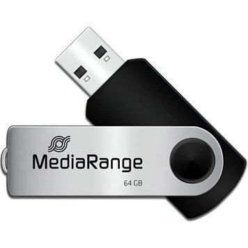 Флеш-накопичувач USB2.0 64GB MediaRange Black/Silver (MR912) 478929 фото