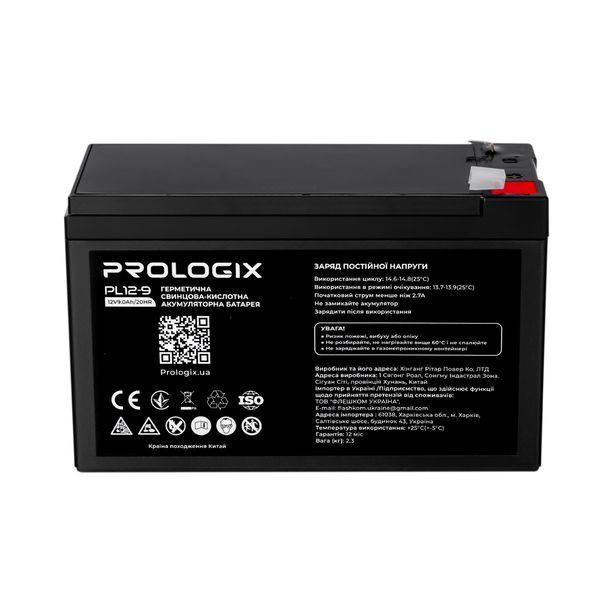 Акумуляторна батарея Prologix 12V 9AH (PL12-9) AGM 513920 фото