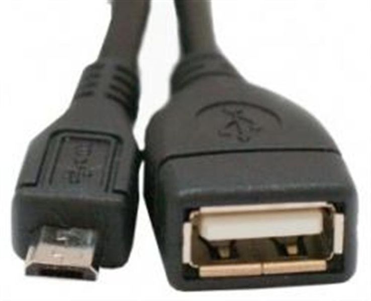 Кабель Atcom USB - micro USB V 2.0 (F/M), 0.1 м, чорний (3792) 42683 фото