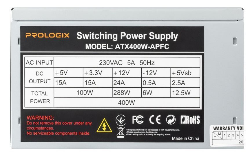 Блок живлення Prologix 400W APFC Bulk (E) 515185 фото
