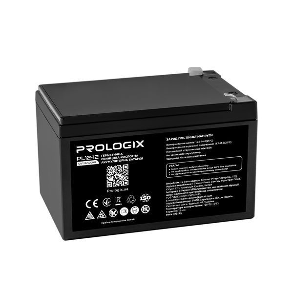 Акумуляторна батарея Prologix 12V 12AH (PL12-12) AGM 513922 фото