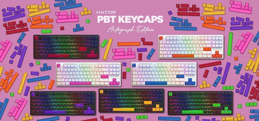 Набір кейкапів Hator PBT Keycaps Autograph Edition Vivid Lilac (HTS-716) 527779 фото