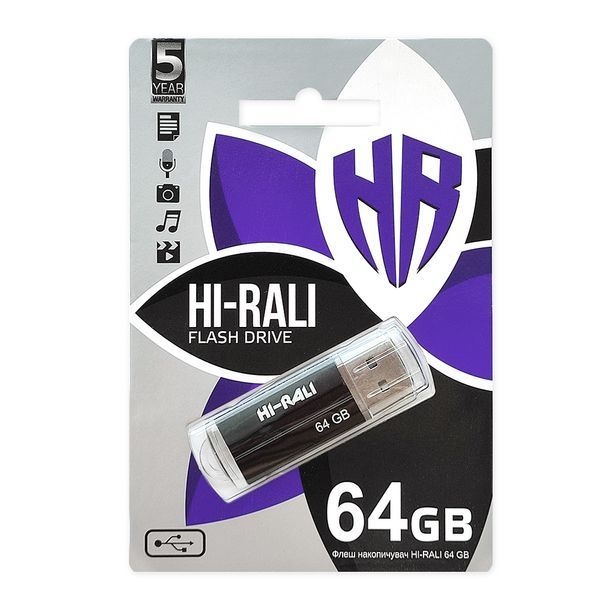 Флеш-накопичувач USB 64GB Hi-Rali Corsair Series Black (HI-64GBCORBK) 305089 фото