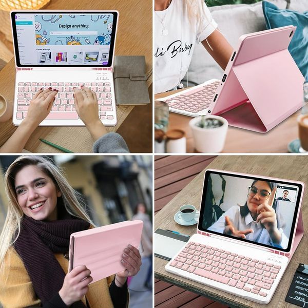 Чохол з бездротовою клавіатурою BeCover для Samsung Galaxy Tab A9 SM-X115 Pink (712359) 552290 фото