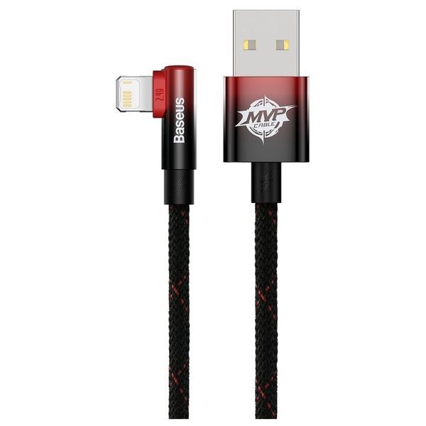Кабель Baseus MVP 2 USB - Lightning (M/M), 2.4A, 1 м Black/Red (CAVP000020) 547513 фото