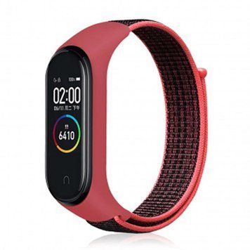 Ремінець BeCover Nylon Style для Xiaomi Mi Smart Band 5/Mi Smart Band 6 Black/Red (705416) 334012 фото