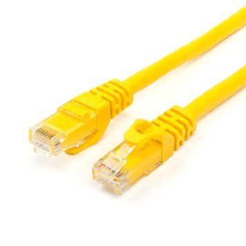 Патч-корд UTP Atcom RJ45, Cat.6, мідь, 0.5 м, жовтий 187036 фото