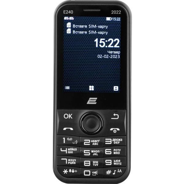 Мобiльний телефон 2E E240 2022 Dual Sim Black (688130245159) 451677 фото