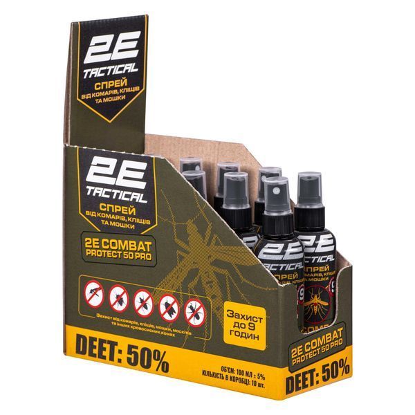 Спрей від комарів, кліщів та мошок 2E Combat Protect 50 Pro, 100 мл (2E-RPLNTDT50-100) 553805 фото