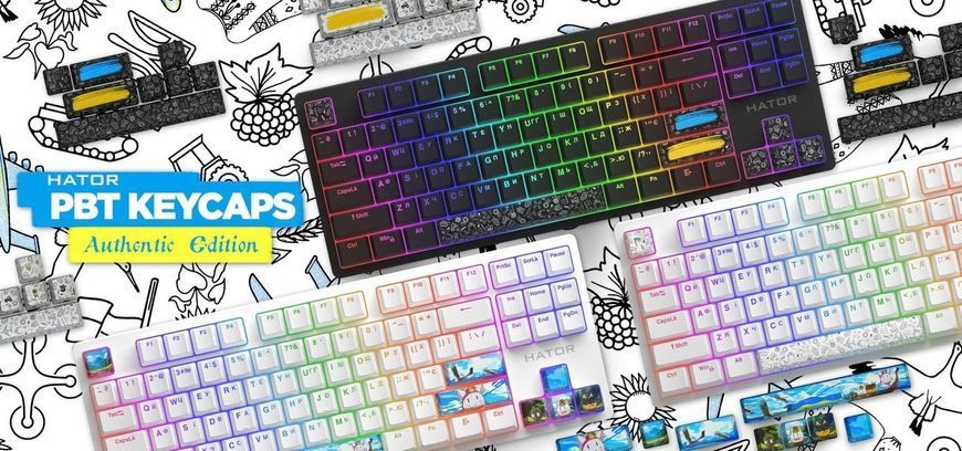 Набір кейкапів Hator PBT Keycaps Authentic Edition Fighting Cats (HTS-705) 527772 фото