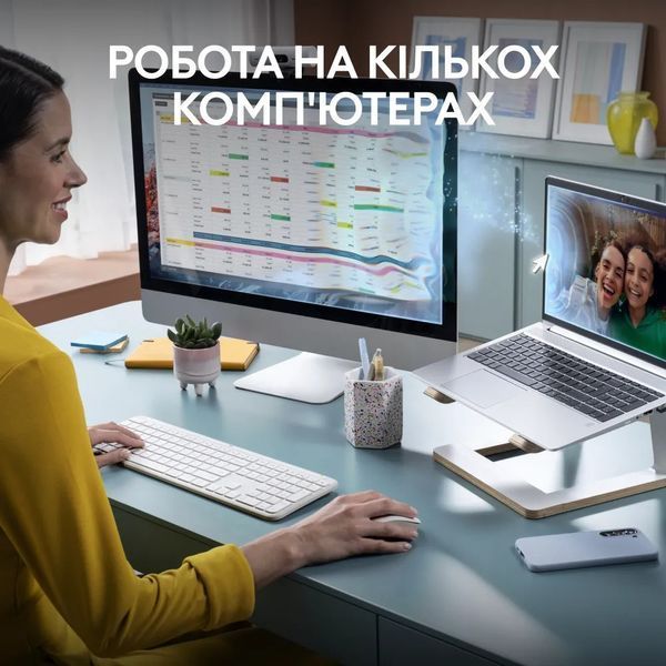 Комплект (клавіатура, миша) бездротовий Logitech Signature Slim Combo MK950 OffWhite (920-012491) 512587 фото