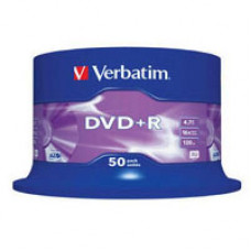 DVD+R 4.7GB VERBATIM Cake Box (43550) 16x, 50шт Silver