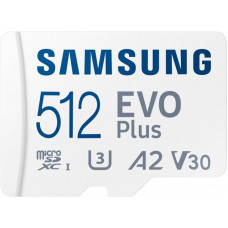 Карта пам`яті MicroSDXC 512GB UHS-I Class 10 Samsung Evo Plus R130/W130MB/s + SD-адаптер (MB-MC512KA/RU)