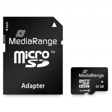Карта пам`ятi MicroSDHC 32GB Class 10 MediaRange R45/W15MB/s + SD-adapter (MR959)