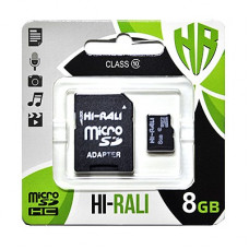 Карта пам`ятi MicroSDHC 8GB Class 10 Hi-Rali + SD-adapter (HI-8GBSDCL10-01)