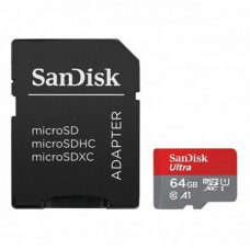 Карта пам`ятi MicroSDXC 64GB UHS-I Class 10 SanDisk Ultra A1 R140MB/s + SD-adapter (SDSQUAB-064G-GN6MA)