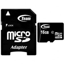 Карта пам`ятi MicroSDHC 16GB Class 4 Team + SD-adapter (TUSDH16GCL403)